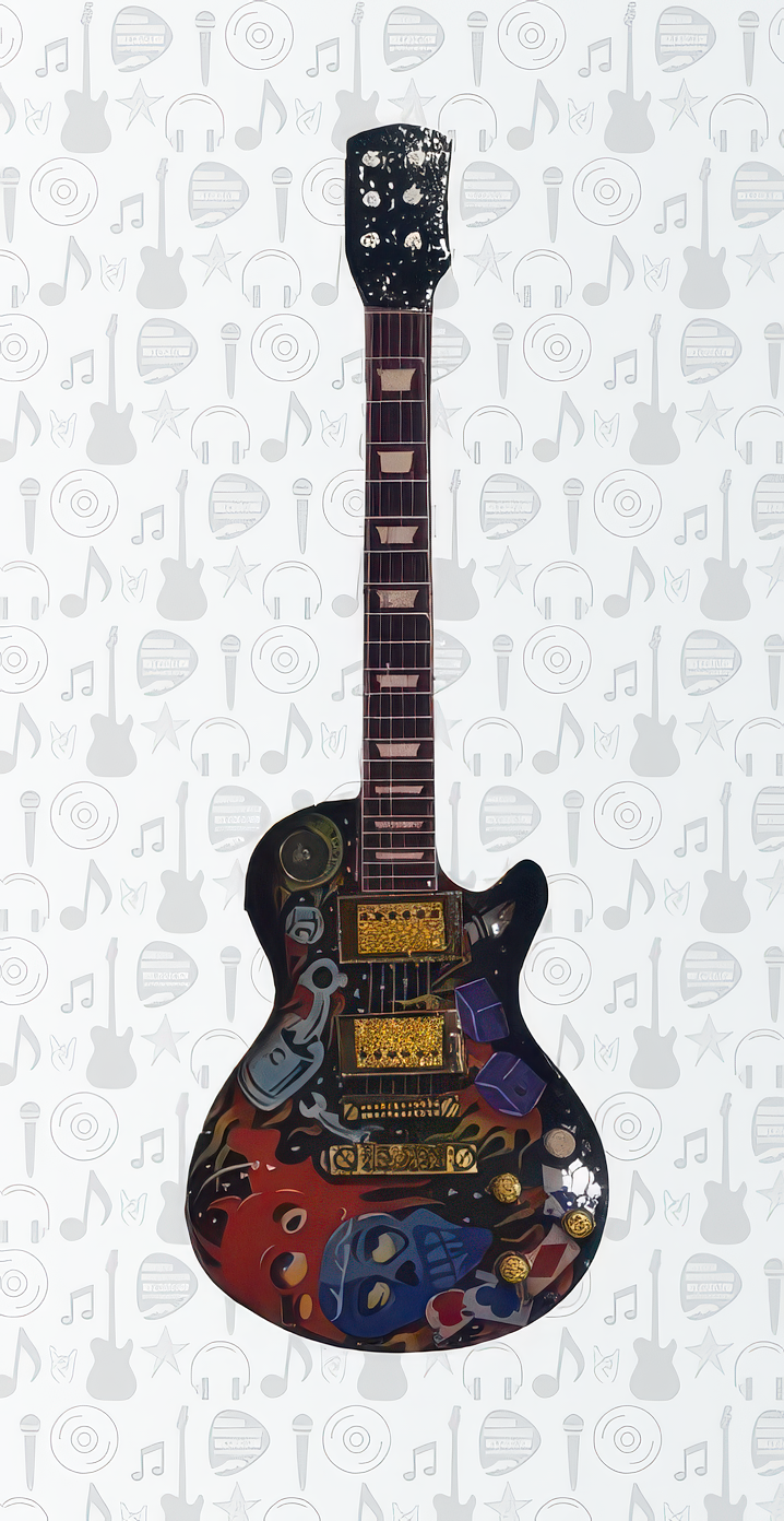 Psychedelic Les Paul Guitar Magnet