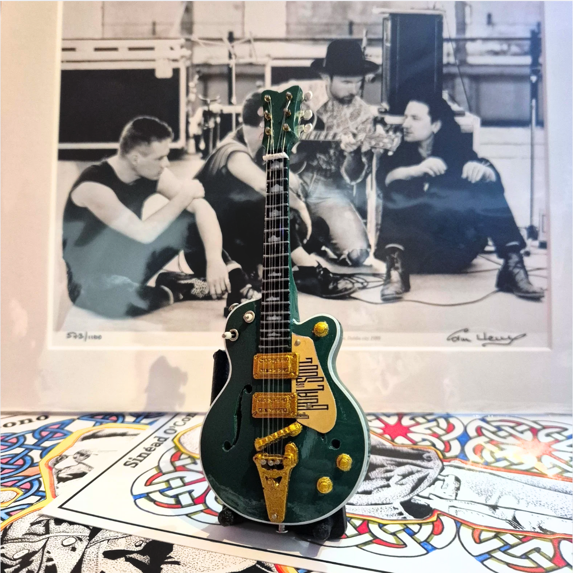 Bono Green Gretsch Mini Guitar