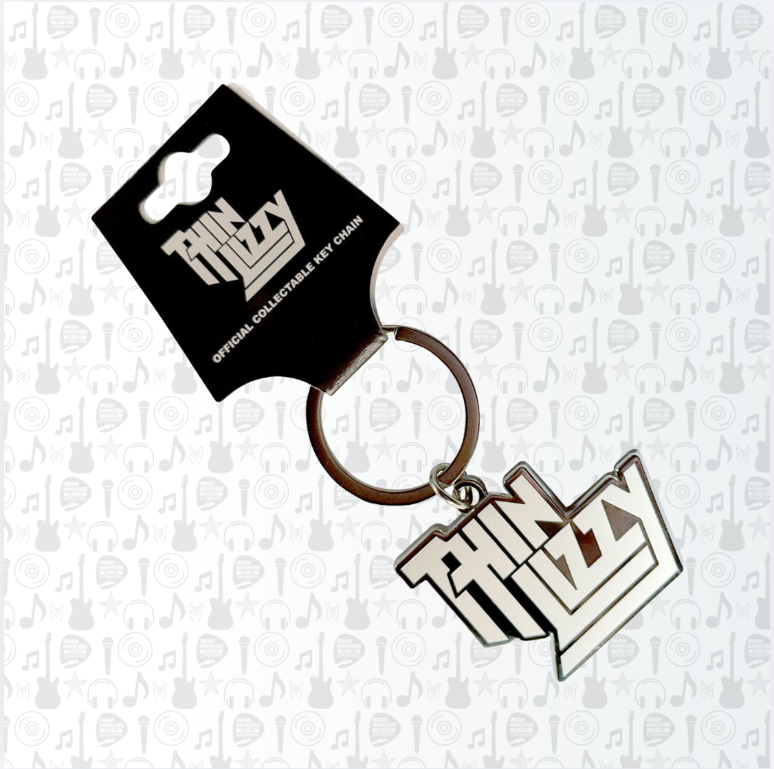 Thin Lizzy Logo Keyring White