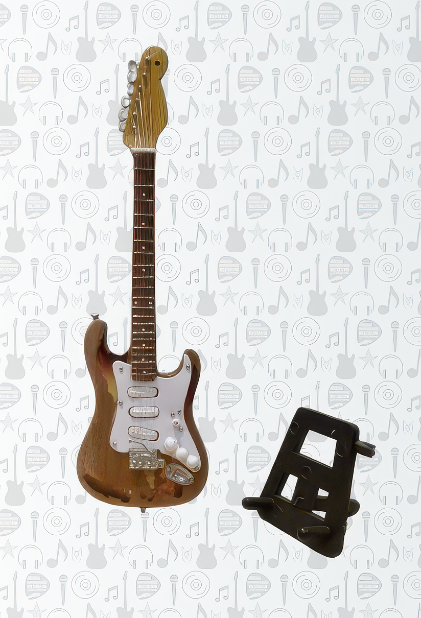 Mini Guitar with Stand - Rory Gallagher